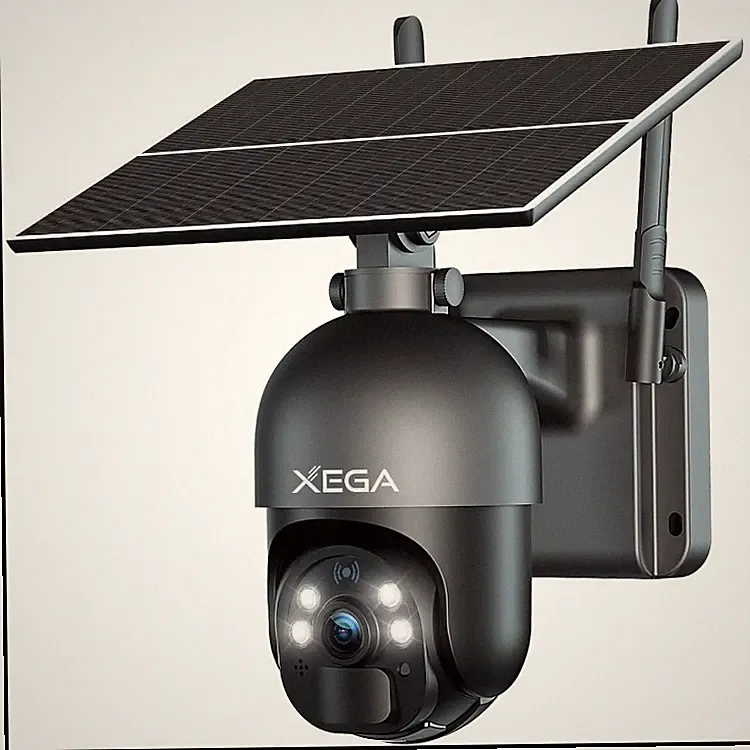 Überwachungskamera 4G LTE mit 2-Wege-Audio Grau für Außenbereiche, Solar, SIM