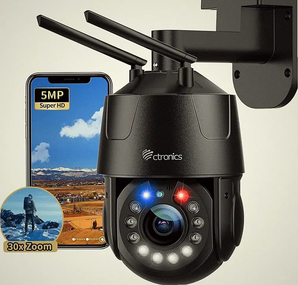 Überwachungskamera 5MP 30X Optischer Zoom WLAN Outdoor Nachtsicht 150m IP66
