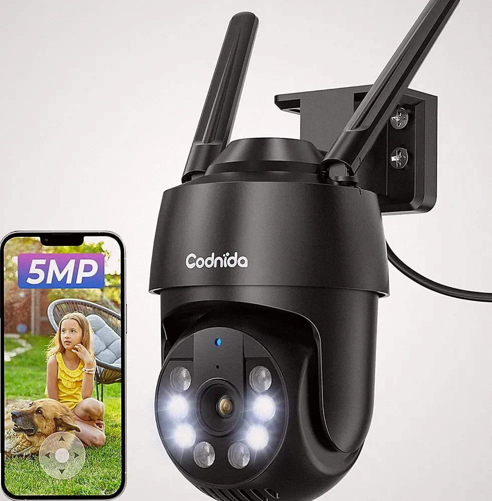 Ueberwachungskamera 5MP Aussen WLAN 2,4 5GHz WiFi Outdoor Nachtsicht IP66 App