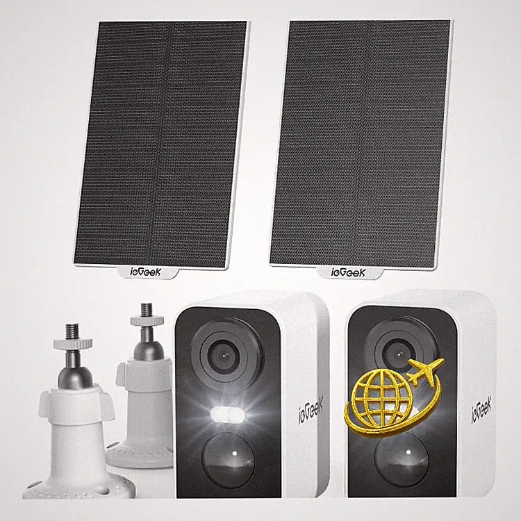 Überwachungskamera Außen 2K mit Solarpanel und Farbige Nachtsicht, 5200mAh Akku