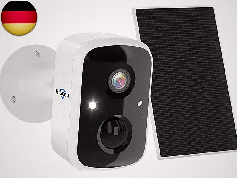 Überwachungskamera Aussen Akku,4MP Kabellose Solar WLAN IP Kamera Outdoor mit