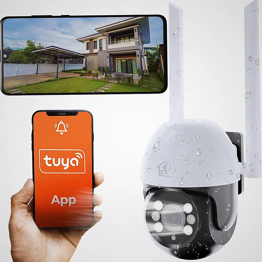 Überwachungskamera Aussen PTZ 310°/140° Wi-Fi ALARM Nachtsicht Wasserdicht IP65