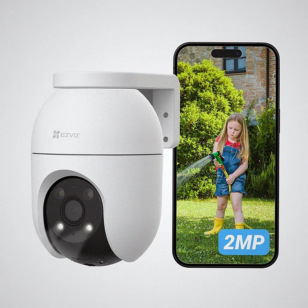 Überwachungskamera Aussen WLAN 360° Pan Tilt 2-Wege-Audio Nachtsicht 2MP