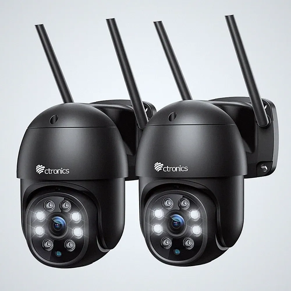 Überwachungskamera Aussen WLAN IP66 Nachtsicht PTZ Dualband 2 St 2,5K 4MP 30M