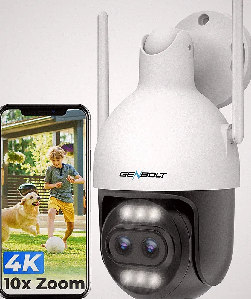 Überwachungskamera PTZ 4K WLAN 10X Hybrid-Zoom 39,4x22,9cm Metall schwarz, 8MP