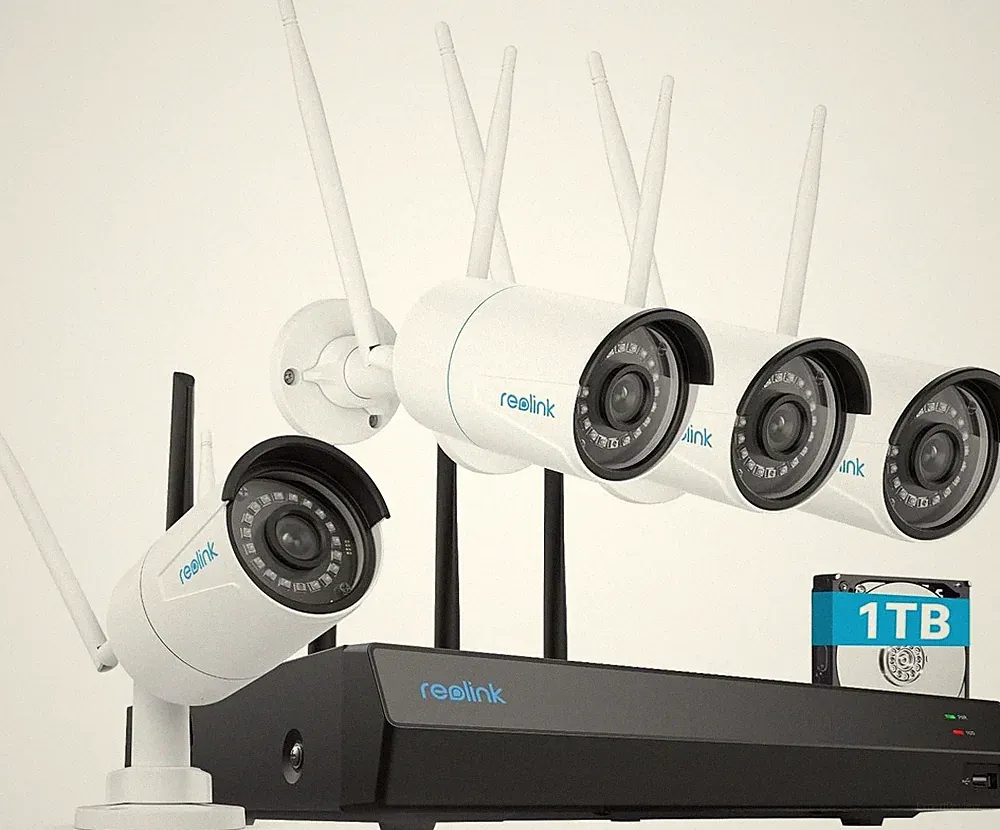Überwachungskamera Set 5MP WLAN Außen, NVR 1TB, Nachtsicht, KI-Erkennung