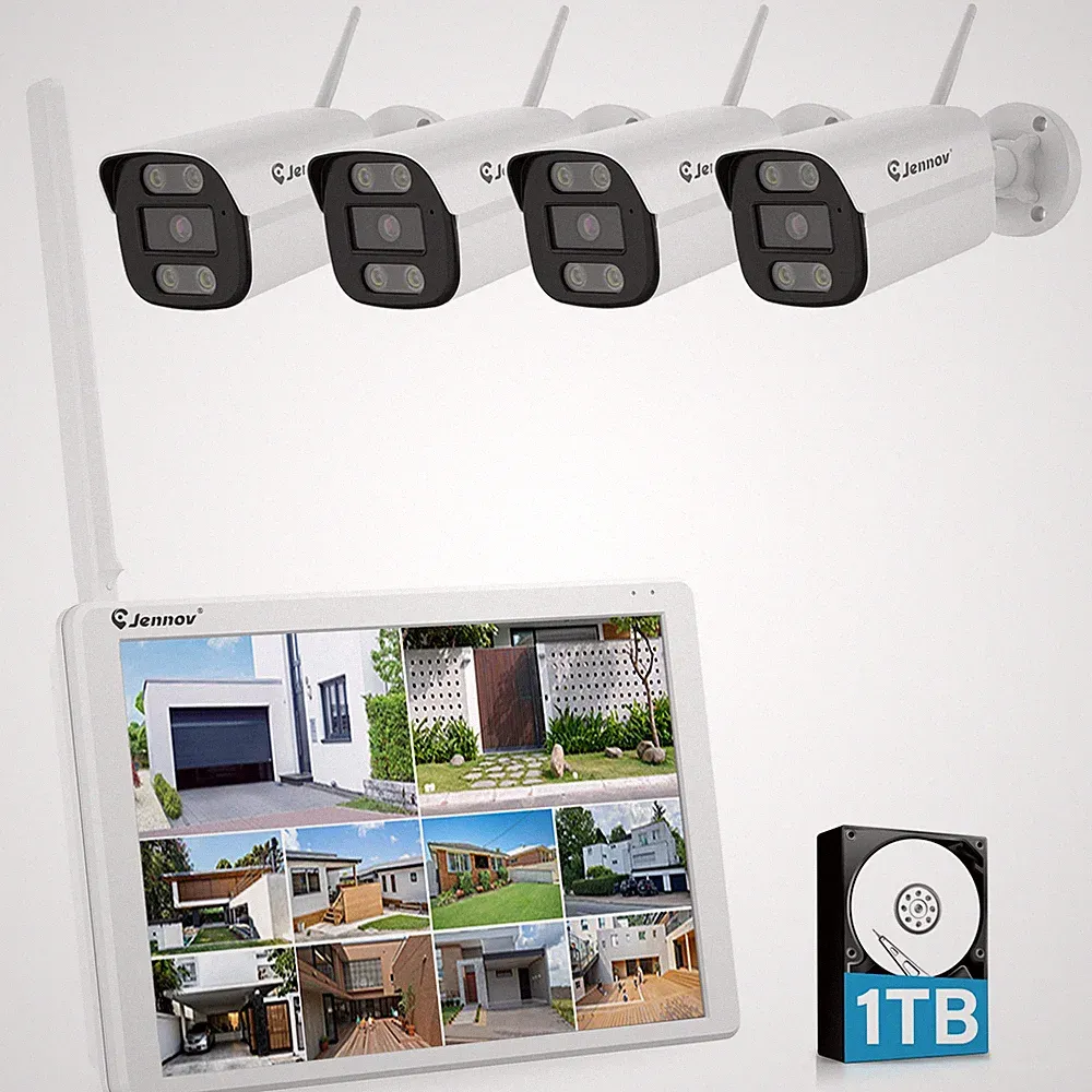 Überwachungskamera System Außen WLAN Funk 5MP Videoüberwachung Kamera 10CH NVR