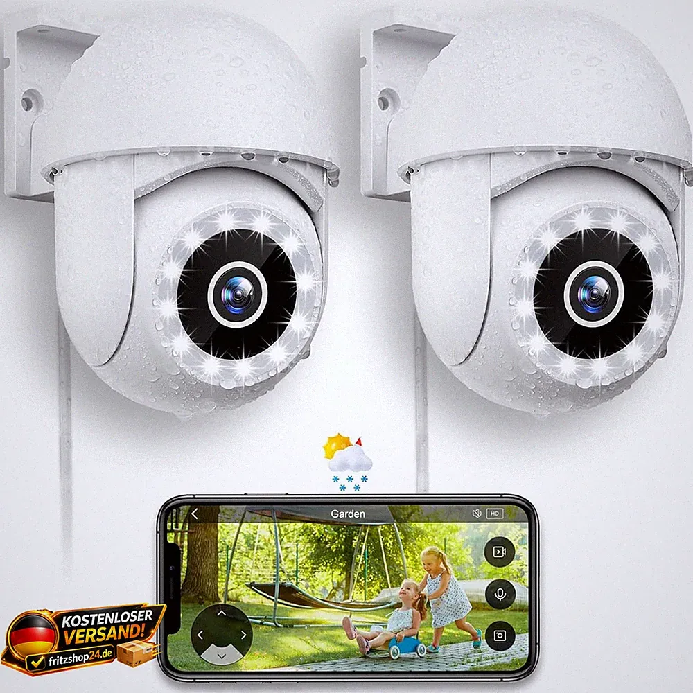 Überwachungskamera WLAN 2,5K Outdoor 360° PTZ Dualband