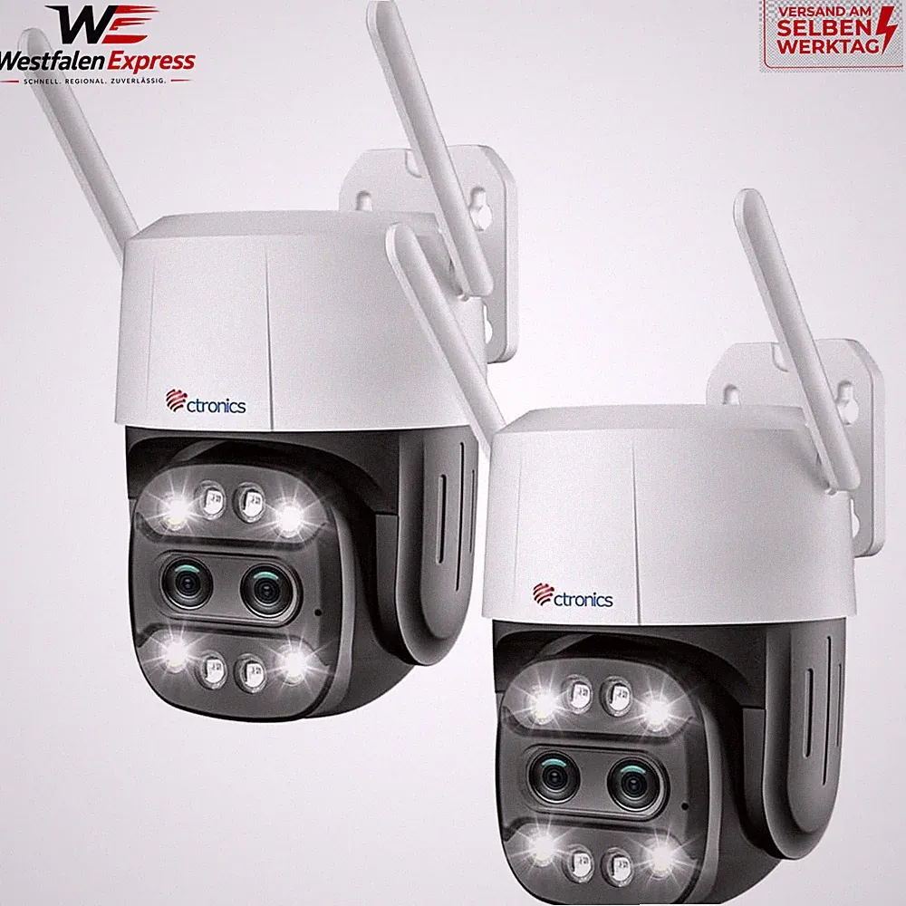 Überwachungskamera WLAN Hybrid-Zoom 6X Außen Dual-Objektiv Sicherheit
