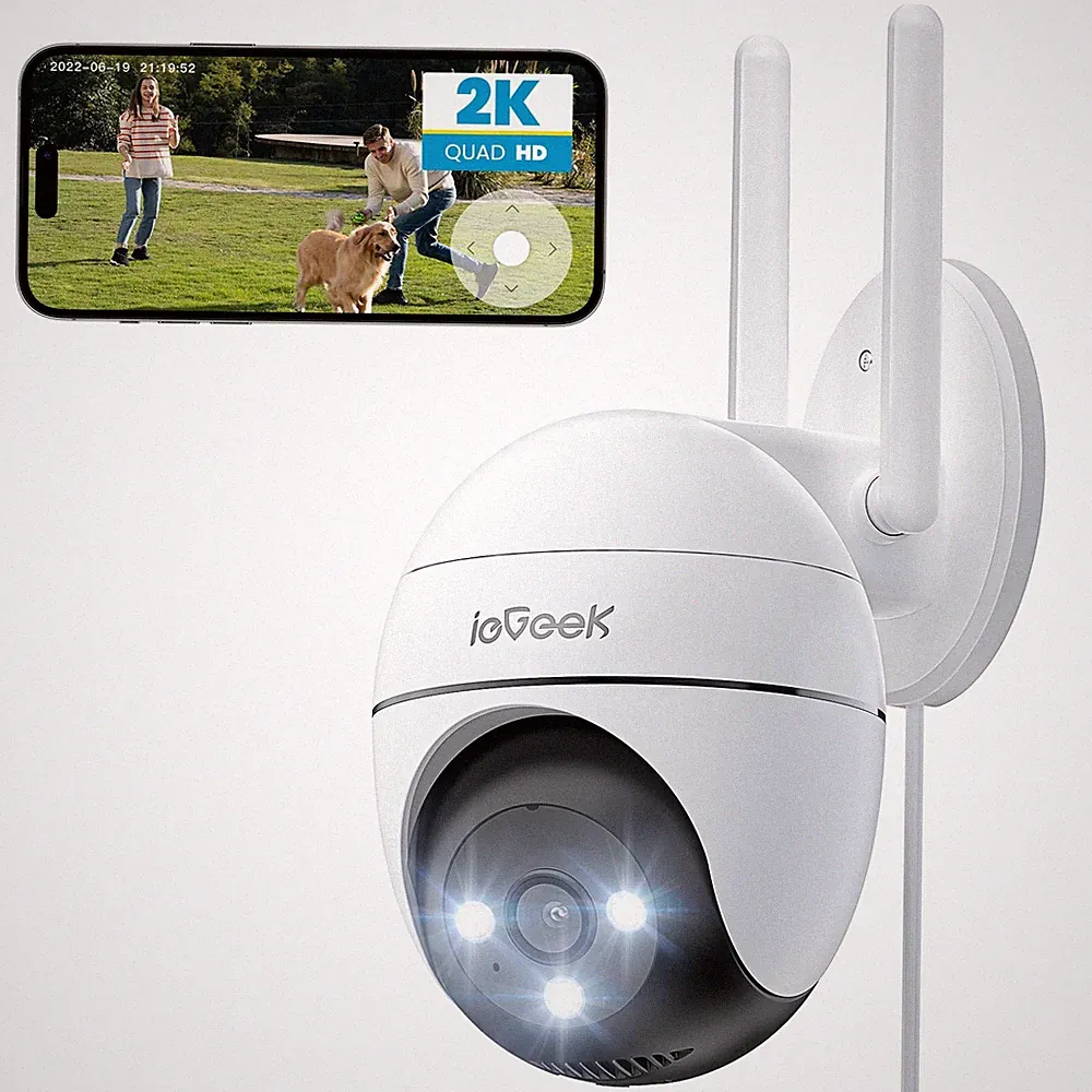 Überwachungskamera ZS-GQ2 2K 3MP Weiß mit 360 Schwenken, Nachtsicht 30m, WLAN