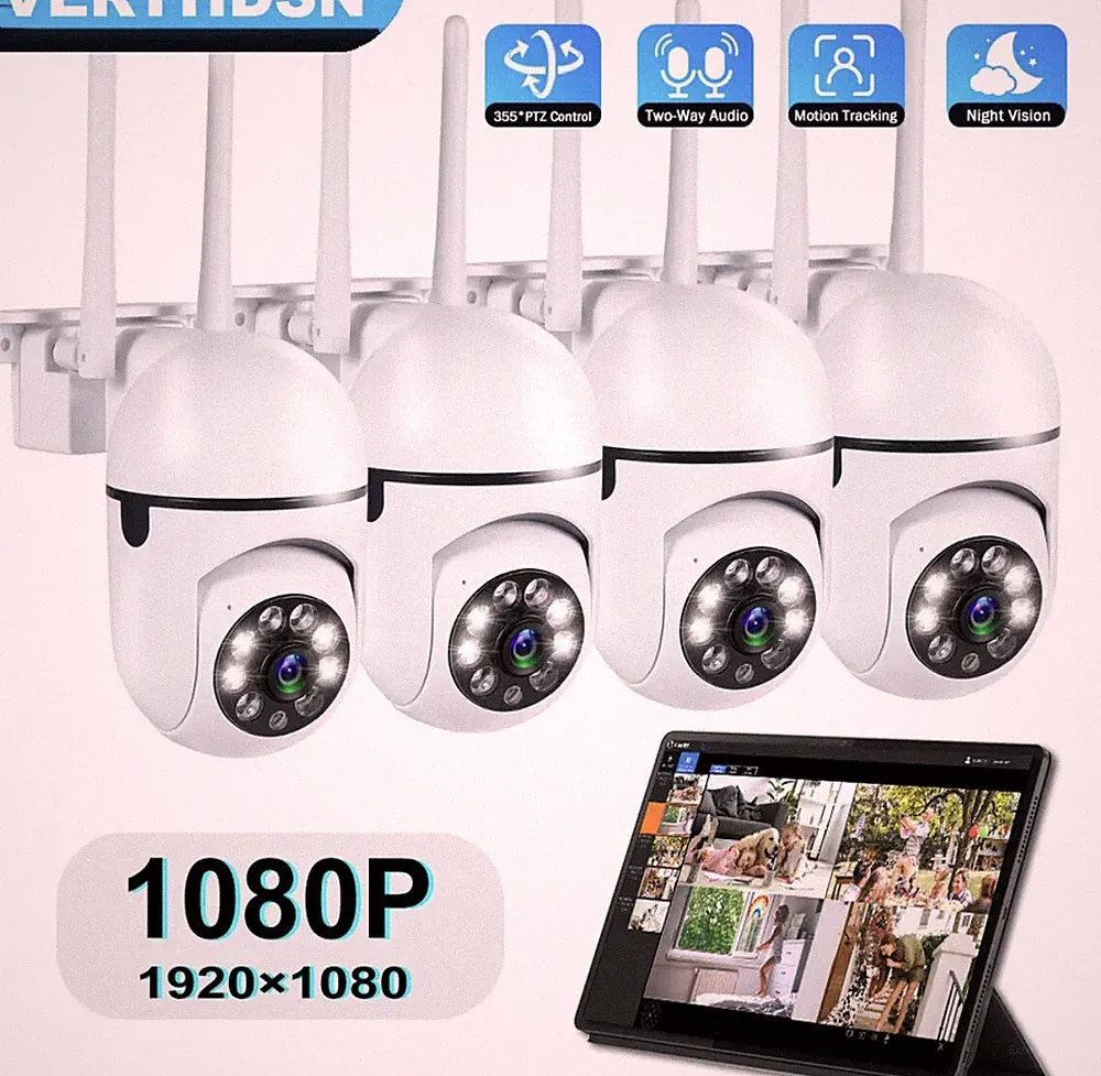 UK 1080P IP Kamera Wireless WIFI Outdoor CCTV HD PTZ Smart Home Sicherheit IR Cam