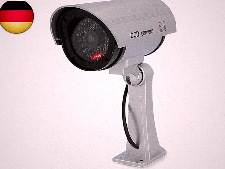 UNITEC Dummy-Kamera, simuliert echte Überwachungskamera mit blinkender LED