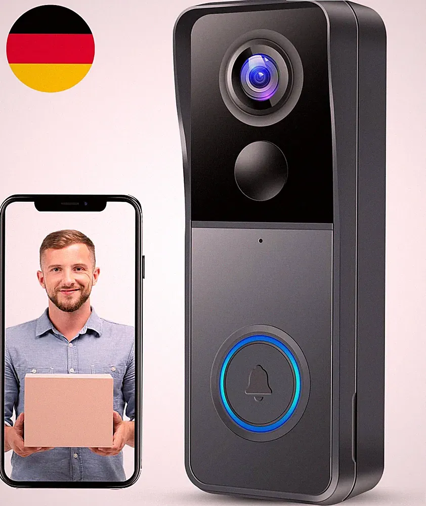 Video-Türklingel, Kabellose Kamera-Türklingel, 1080P HD Smart Wifi Sicherheitska