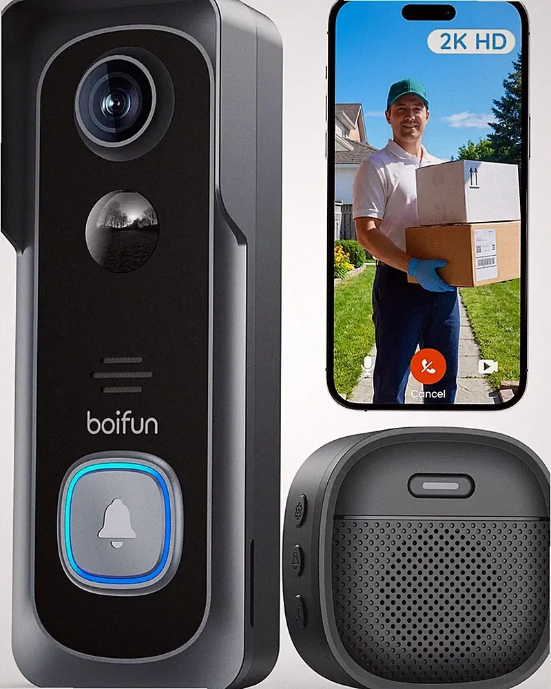 Video Türklingel mit Kamera 2K HD Nachtsicht Bewegungserkennung Alexa kompat
