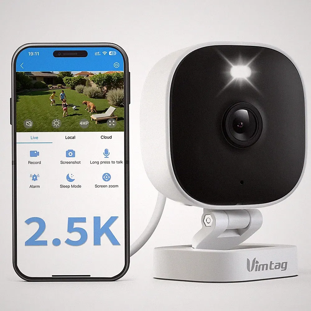 Vimtag 2.5K 4MP Outdoor Überwachungskamera kabelgebunden CCTV Kamerasysteme WiFi mit Farbe