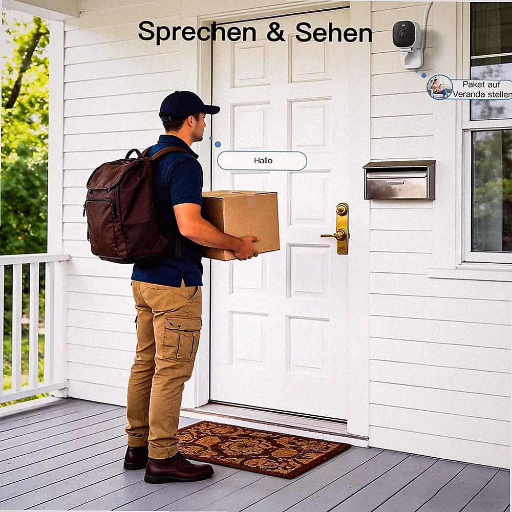 VIMTAG 2,5K WLAN-Außenkamera Überwachungskamera mit Farb-Nachtsicht Weiß, 4MP