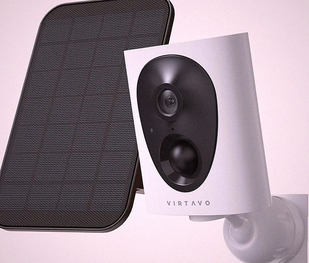 VIRTAVO 2K 3MP Überwachungskamera Außen mit Solar und Akku, Starlight, 2.4GHz