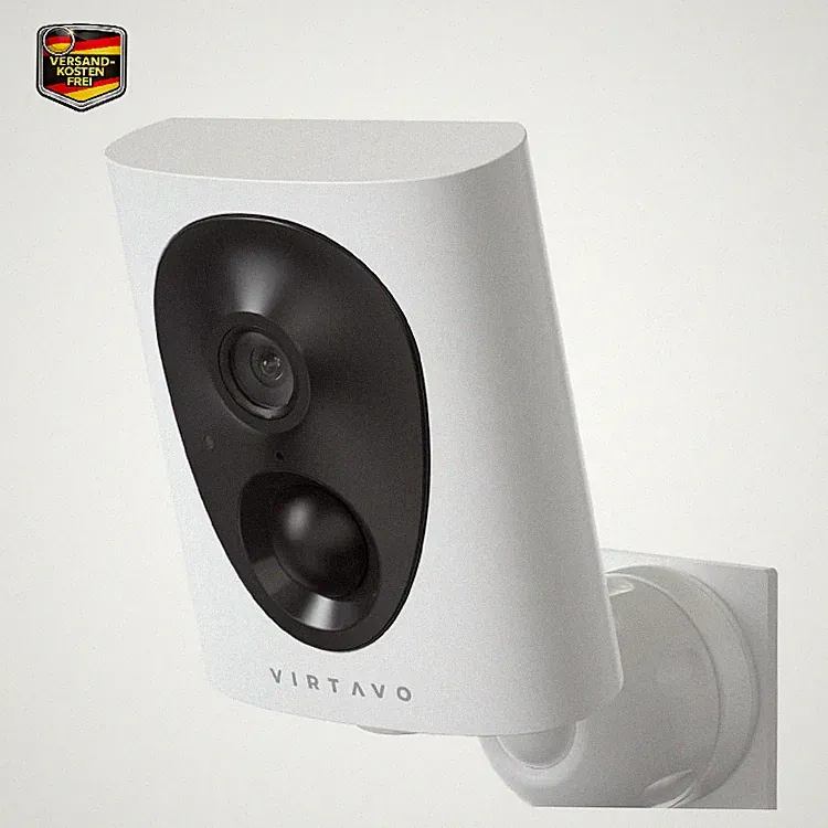 VIRTAVO Überwachungskamera Außen Akku WLAN 2MP HD PIR-Sensor