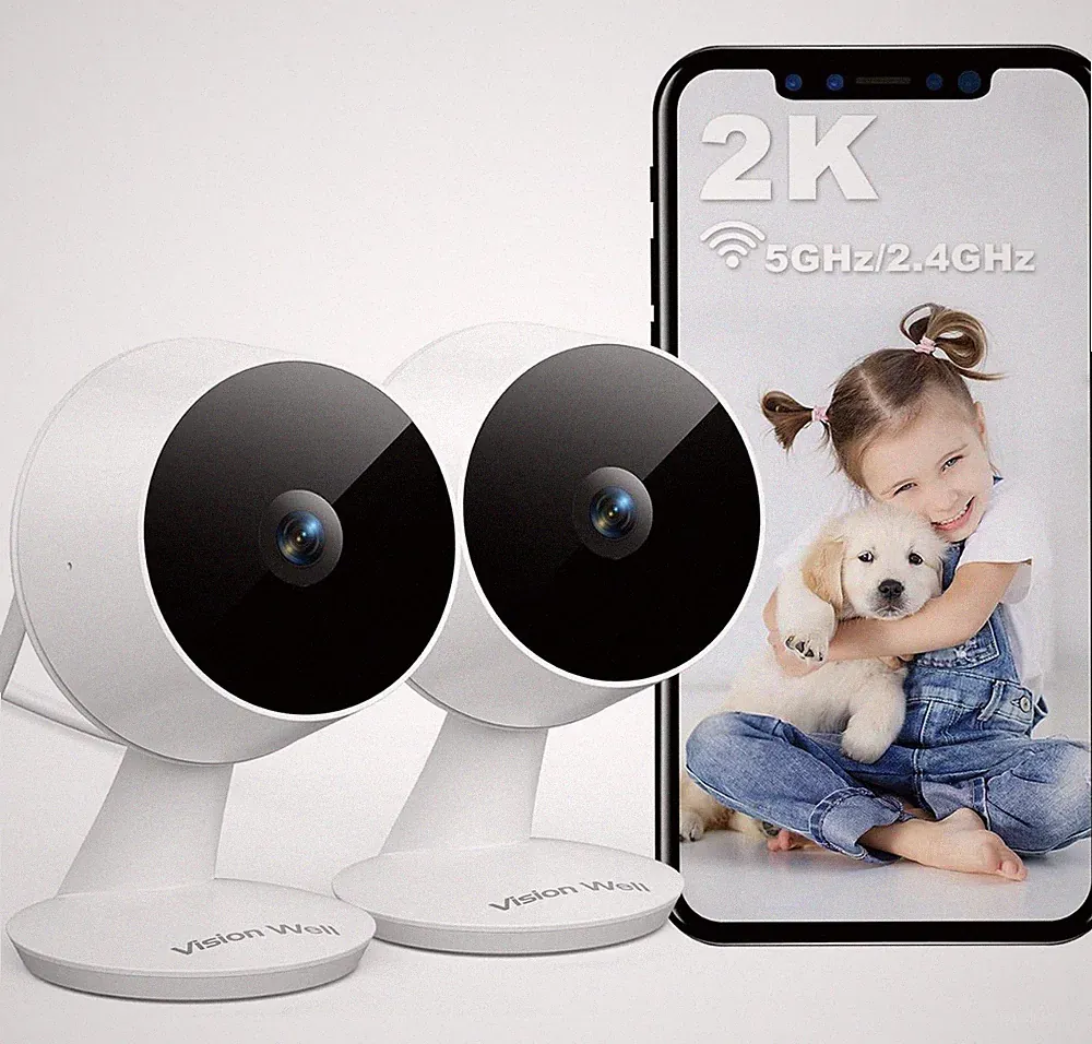 VISION WELL 2K Überwachungskamera Aussen Innen, 5G/2.4G Dualband WLAN Kamera