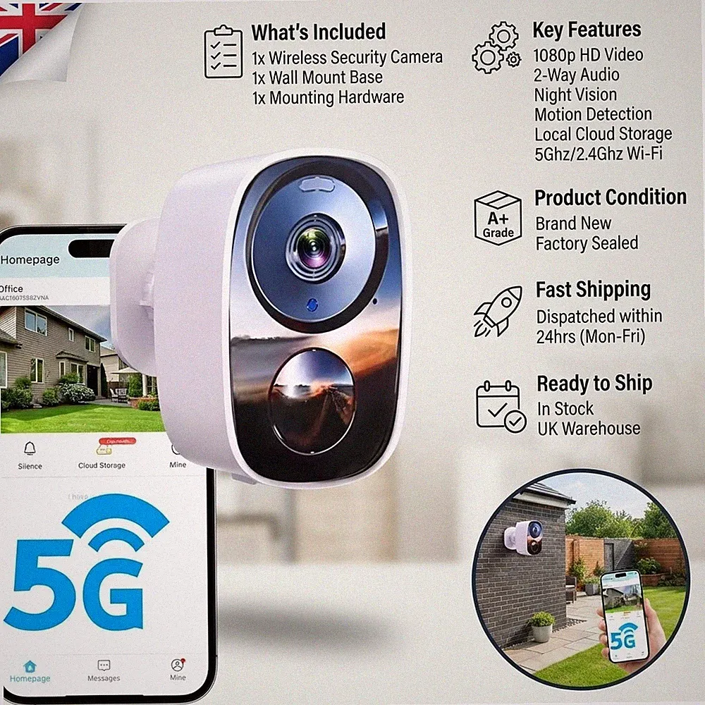 Wetterfeste Überwachungskamera für den Außenbereich mit 5 GHz WLAN & Cloud-Speicher