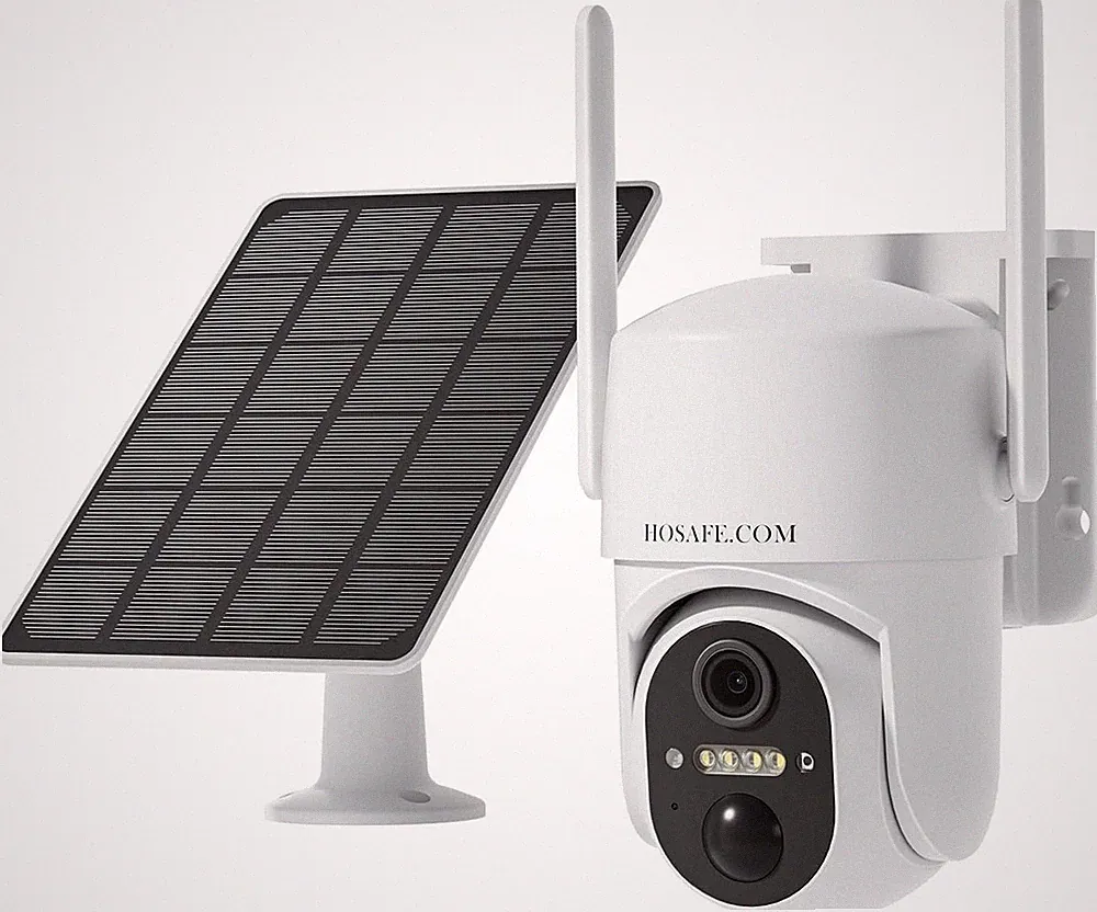WiFi-Solar-Überwachungskamera 2K HD mit Farb-Nachtsicht, 360 Schwenk-Neige, Akku