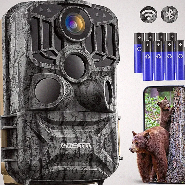 Wildkamera 4K 48MP mit App WLAN Bluetooth Bewegungsmelder Nachtsicht Jagd
