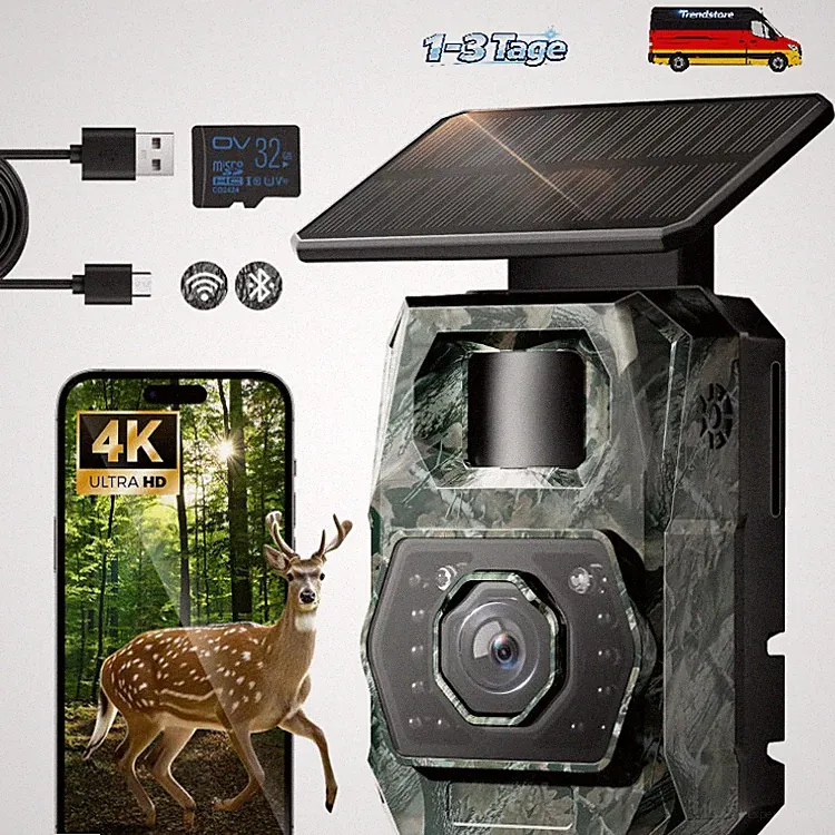 Wildkamera Mit Handyübertragung App, 4K 64MP Wildlife Camera