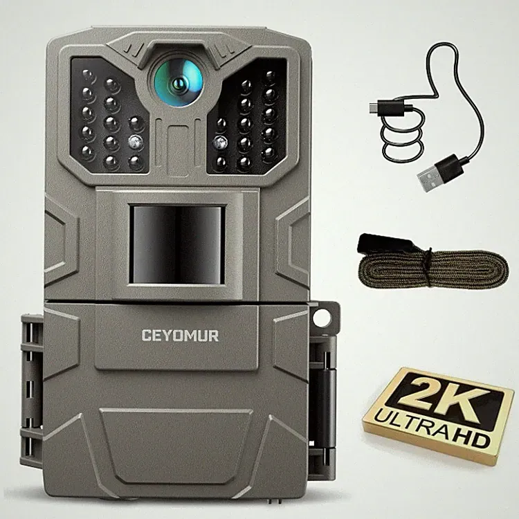 Wildkamera Nachtsicht 36MP HD 2K mit 24 Infrarot-LEDs und PIR-Sensor CEYOMUR