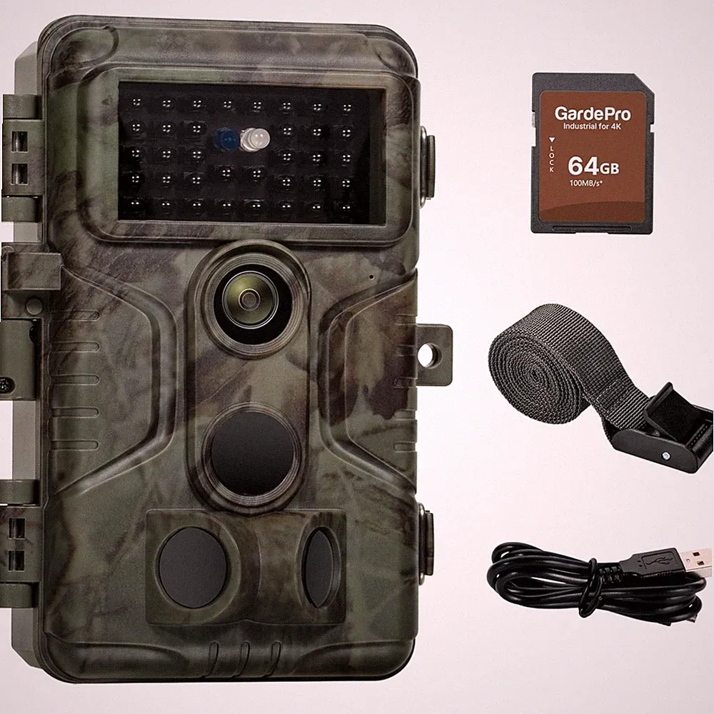 Wildkamera Nachtsicht 64MP 1296P HD SD Karte 64GB Überwachung