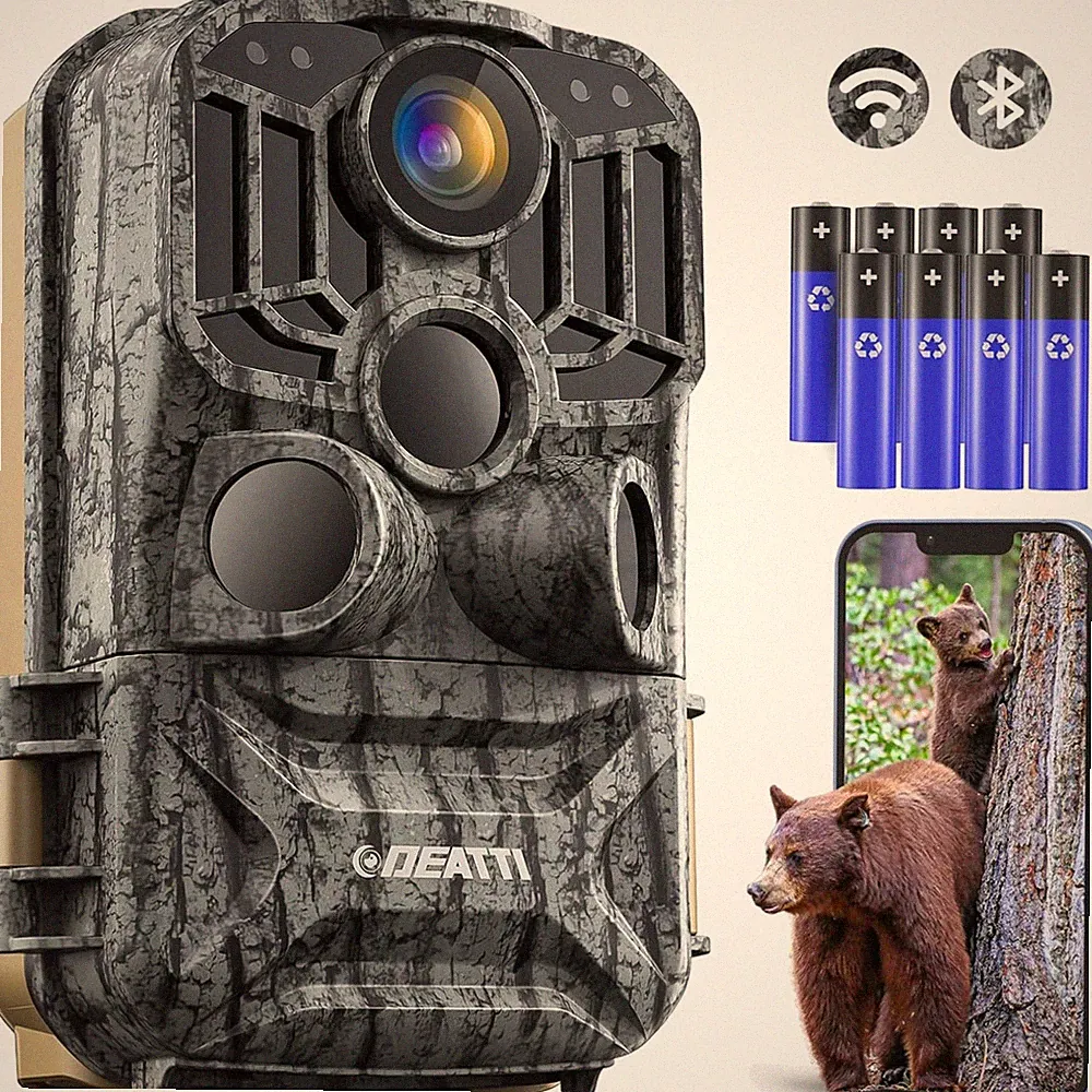Wildkamera WLAN 4K 48MP Nachtsicht Bewegungsmelder Smartphone Kamera