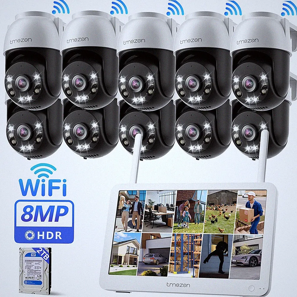 TMEZON WLAN Set 10CH Monitor 8MP
