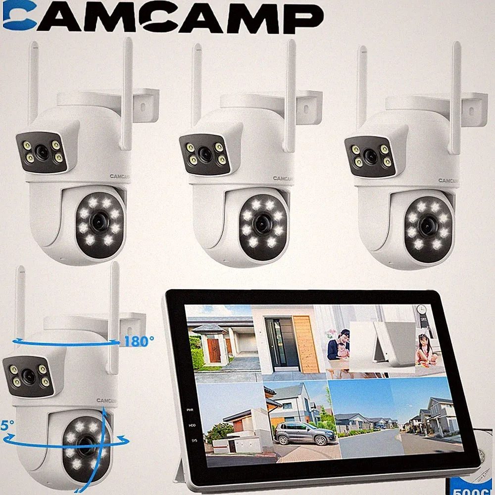 WLAN Überwachungskamera Set Aussen mit 10CH WiFi NVR,2-Wege Audio Kamera Aussen