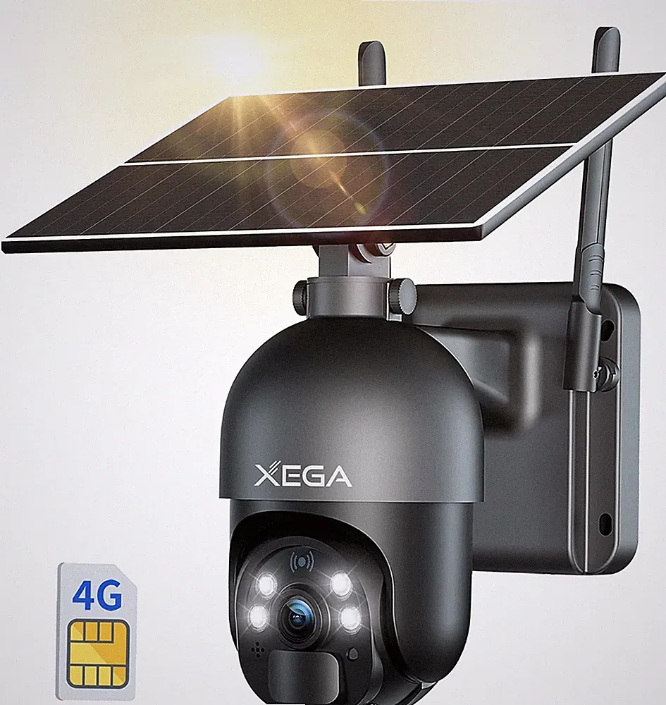 3G/4G LTE Überwachungskamera Aussen mit SIM Karte, Kabellos Solar PTZ IP Kamera