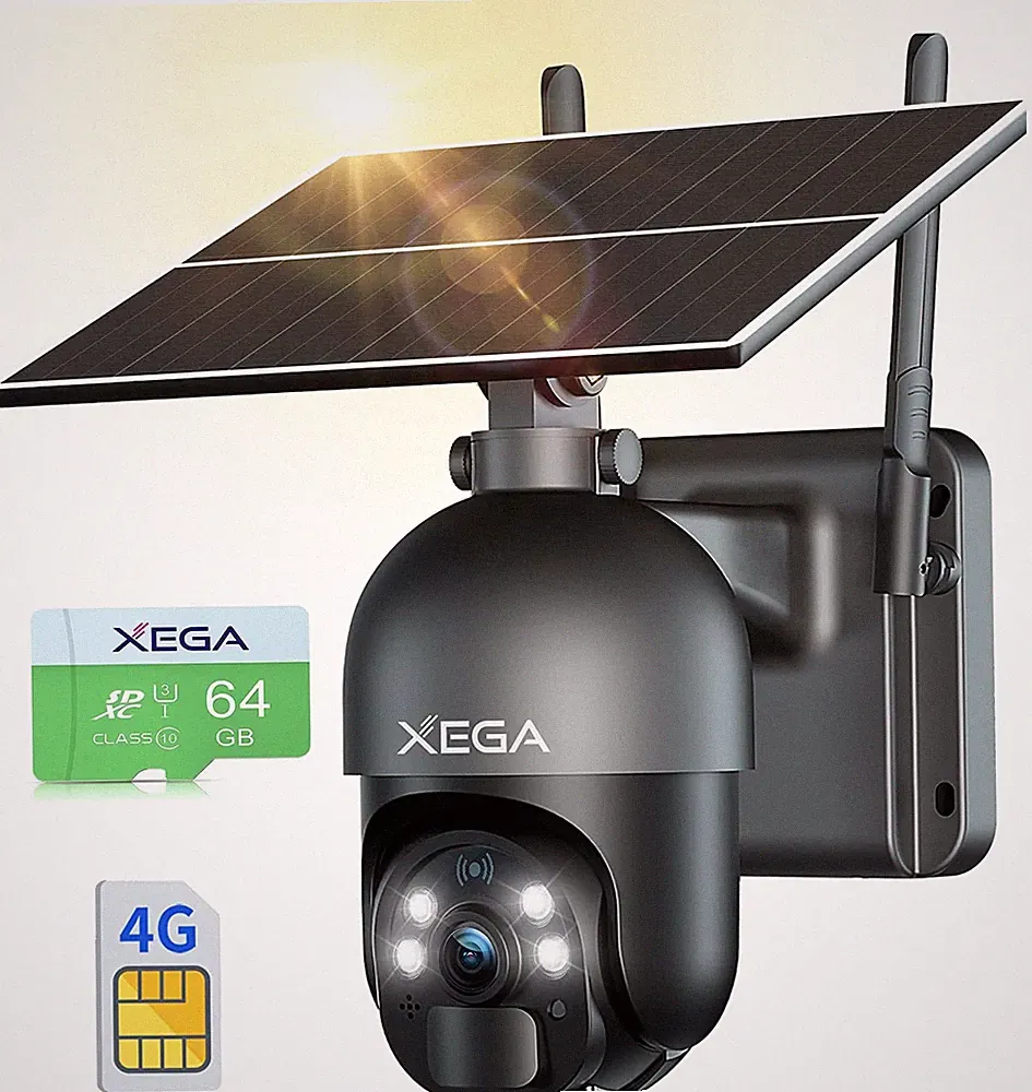Xega 3G/4G LTE Überwachungskamera Aussen mit SIM Karte & 64 GB SD-Karte XG-S20