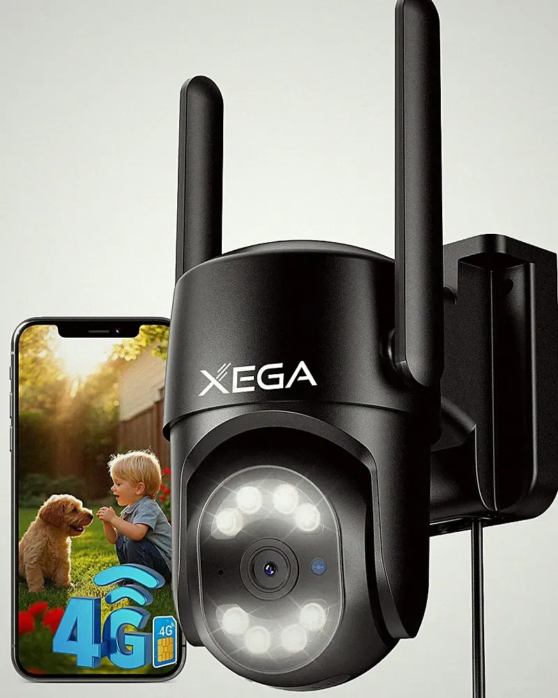 Xega 4G LTE Überwachungskamera Außen 2K PTZ Kamera mit SIM-Karte 355