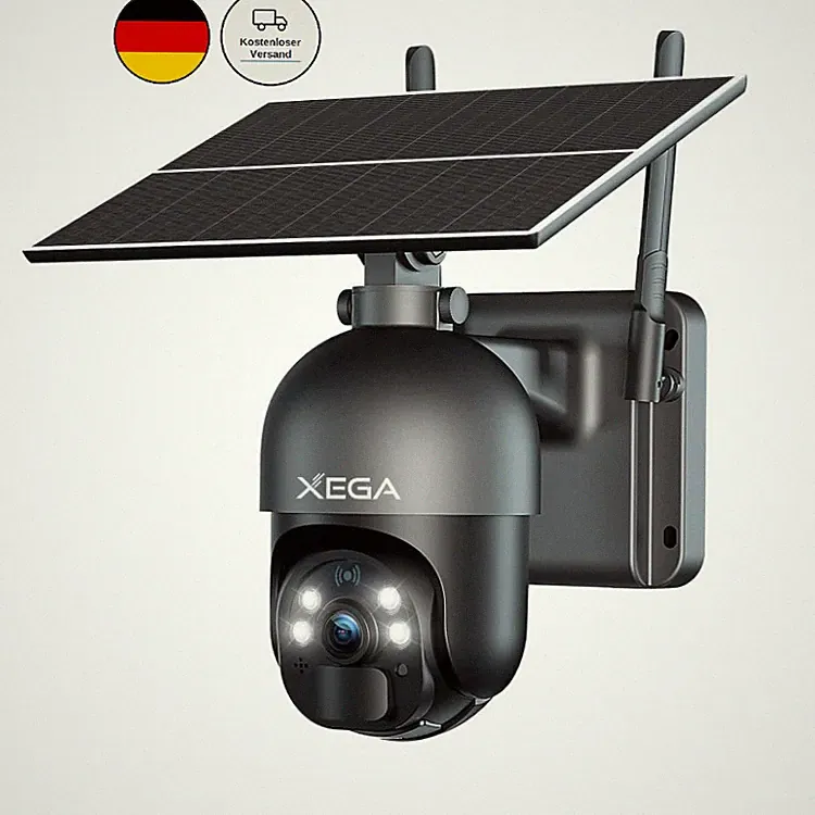 Xega 4G LTE Überwachungskamera Aussen mit SIM Karte Ohne WLAN Solar | PTZ IP