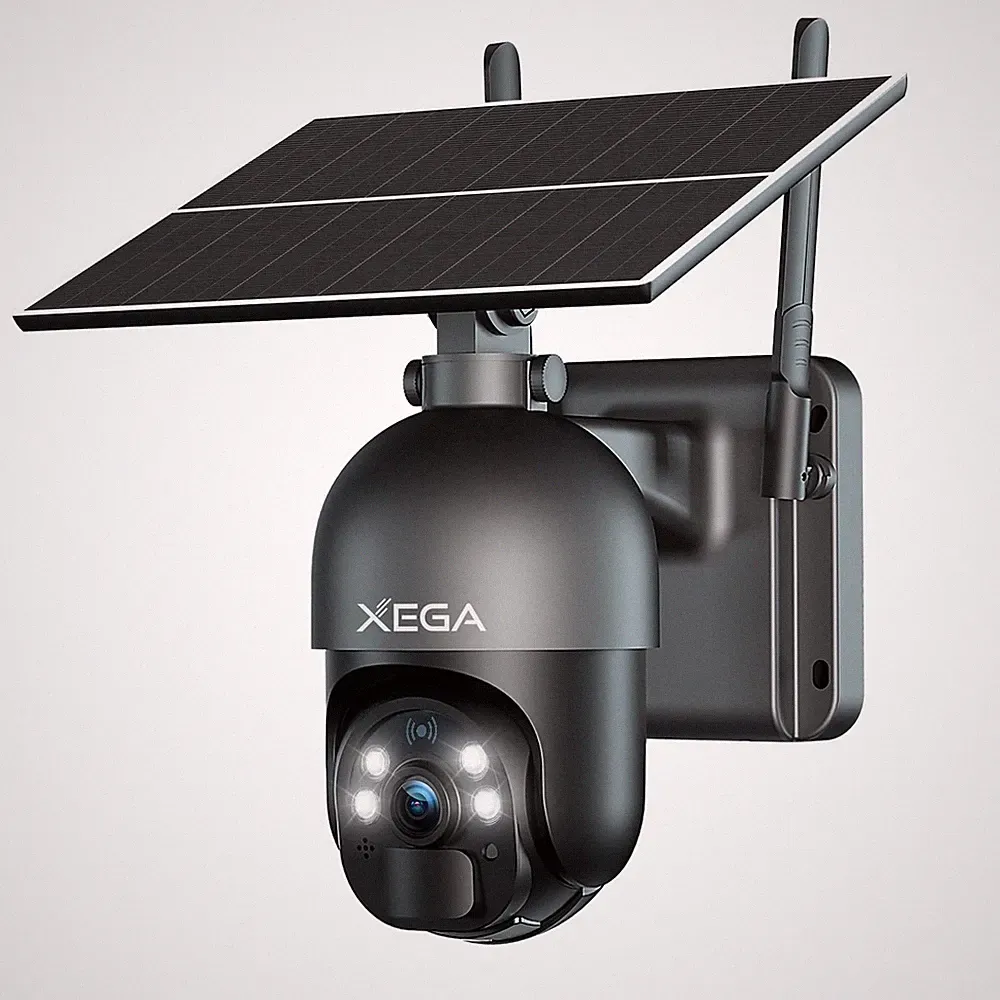 Xega 4G LTE Überwachungskamera ohne WLAN Solarkamera mit SIM Karte 2K Super HD