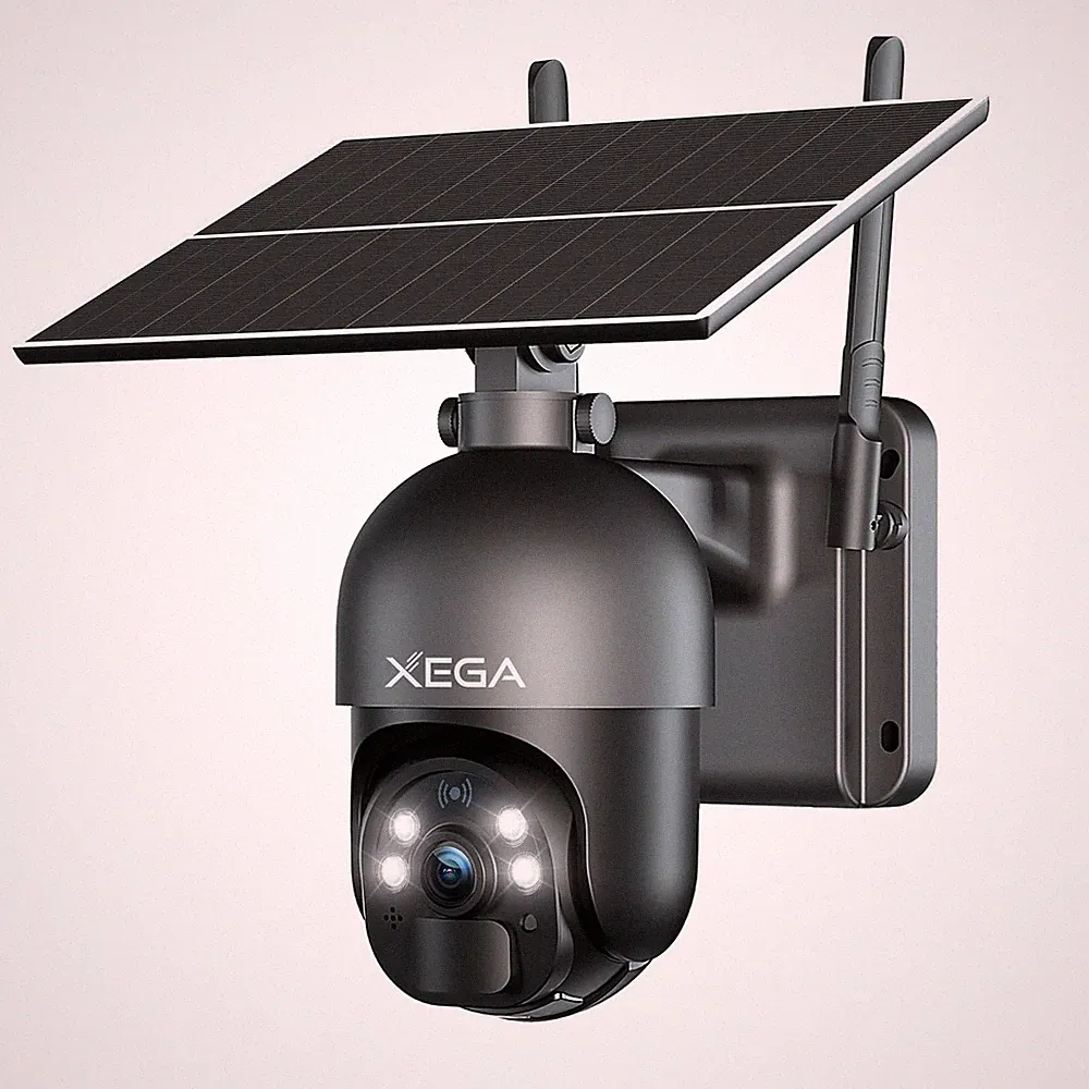 Xega 4G LTE Überwachungskamera S20 Außen Grau mit SIM Karte und Solarpanel, 355