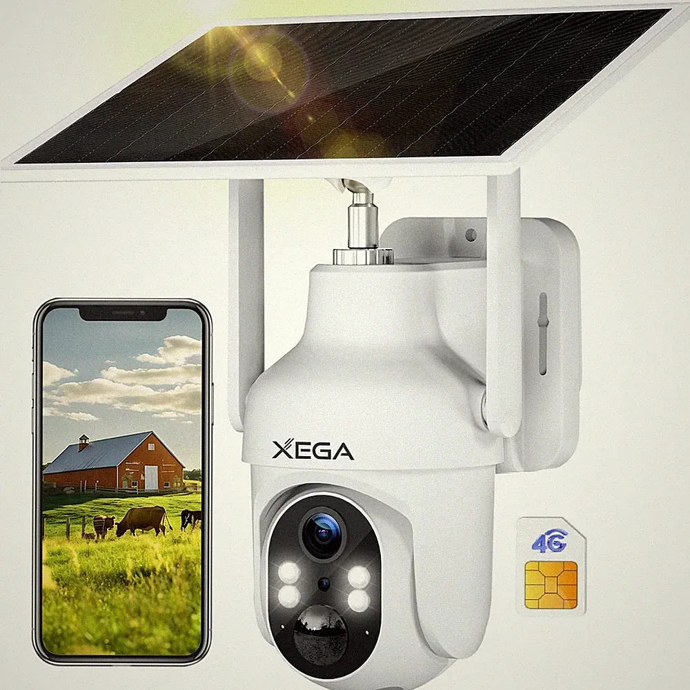 Xega 4G LTE Überwachungskamera Solar mit SIM Karte, , HD