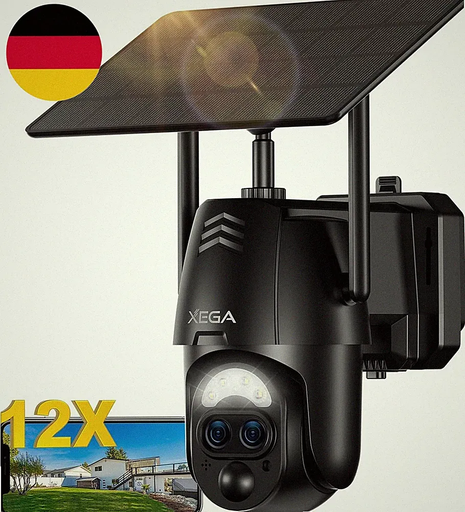 Xega Solar Kamera mit 12X Hybrid-Zoom