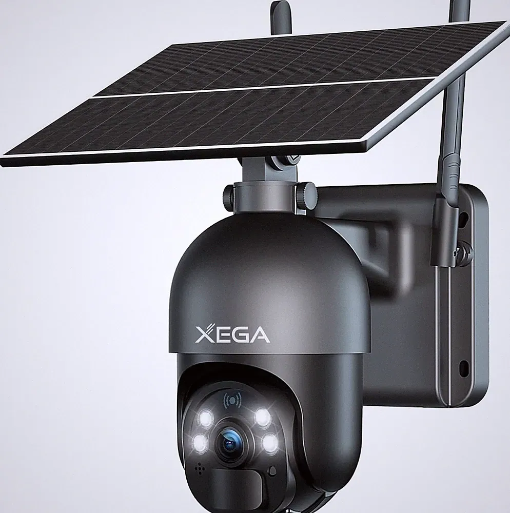 Xega Ueberwachungskamera 4G LTE Solar PTZ 2K Aussen IP Kamera Nachtsicht Akku