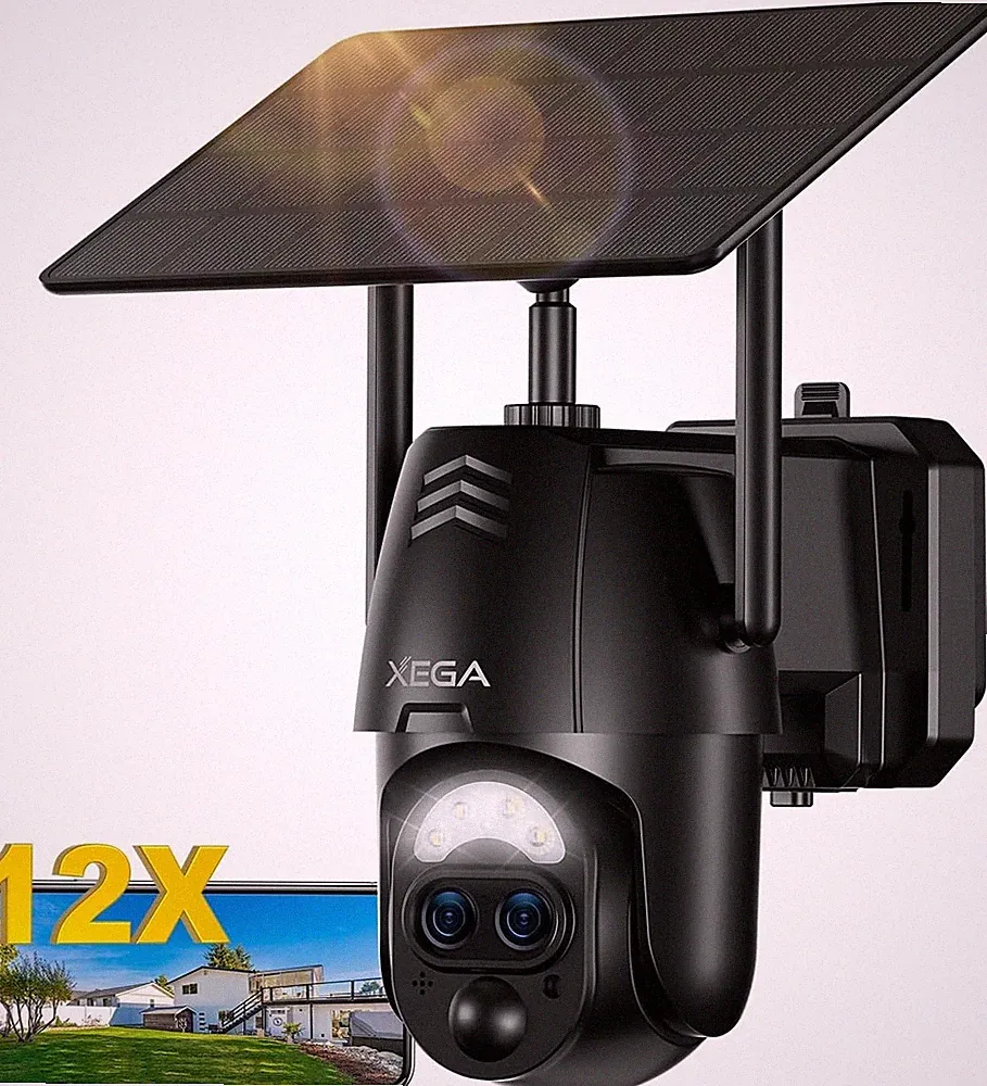Xega XG-17 Überwachungskamera Aussen Solar mit Dual-Objektiv 12X Hybrid-Zoom