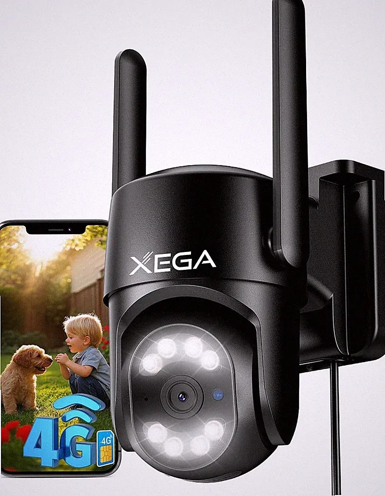 Xega XG-18 4G LTE Überwachungskamera Aussen【24/7 Aufzeichnung】 2K CCTV PTZ