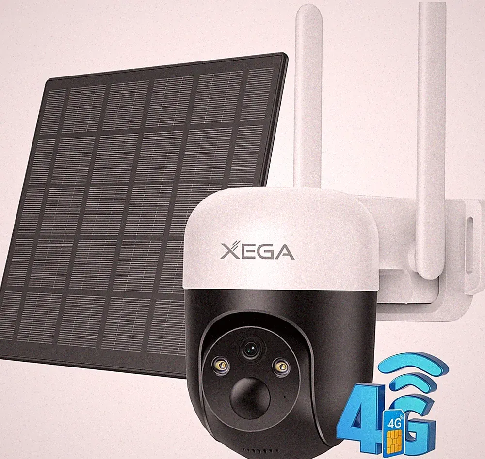 Xega XG-23 4G LTE Überwachungskamera Solar Akku, 2K 3MP Kabellos Außen