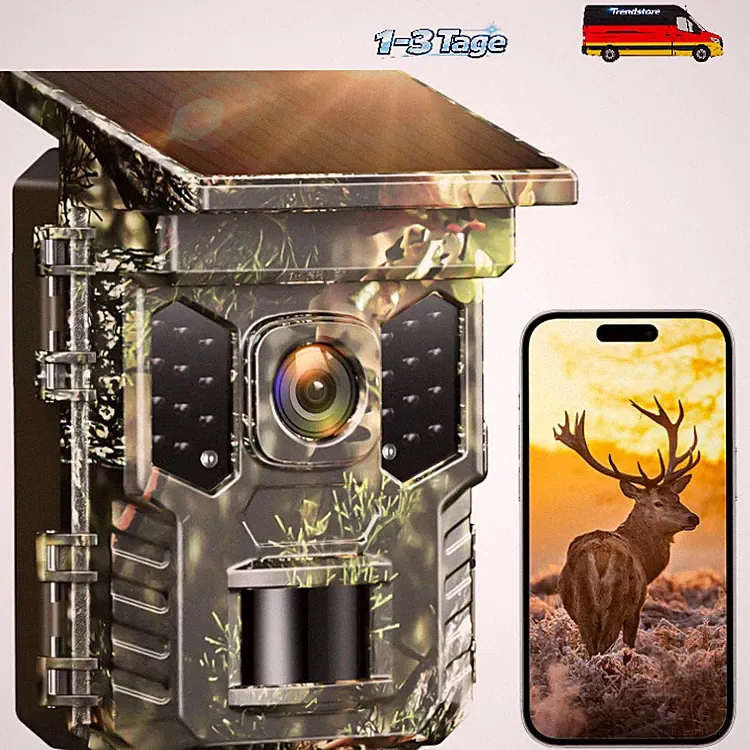 XTU Wildkamera mit Handyübertragung App, 4K WLAN Bewegungsmelder Nachtsicht
