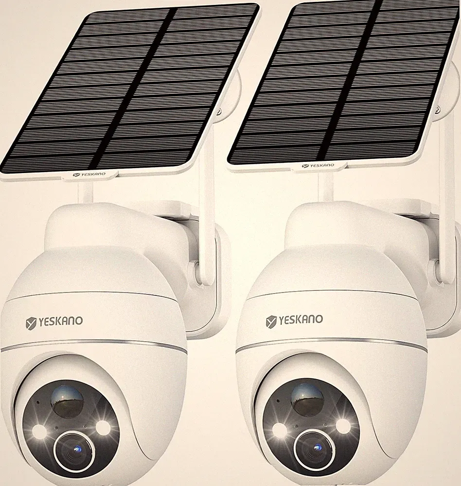 YESKANO 2er Set 2K Solar WLAN PTZ IP66