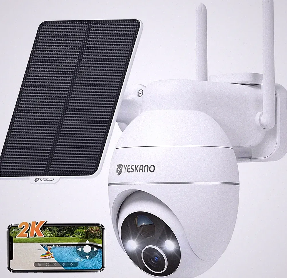 YESKANO 2K Solar Außenkamera 360 PTZ WLAN 2,4 GHz IP6