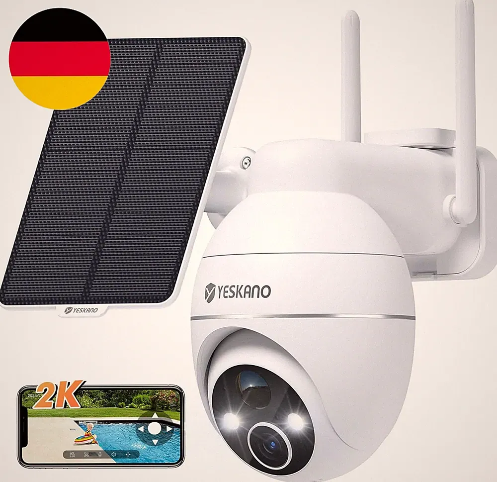 YESKANO 2K Solar Überwachungskamera