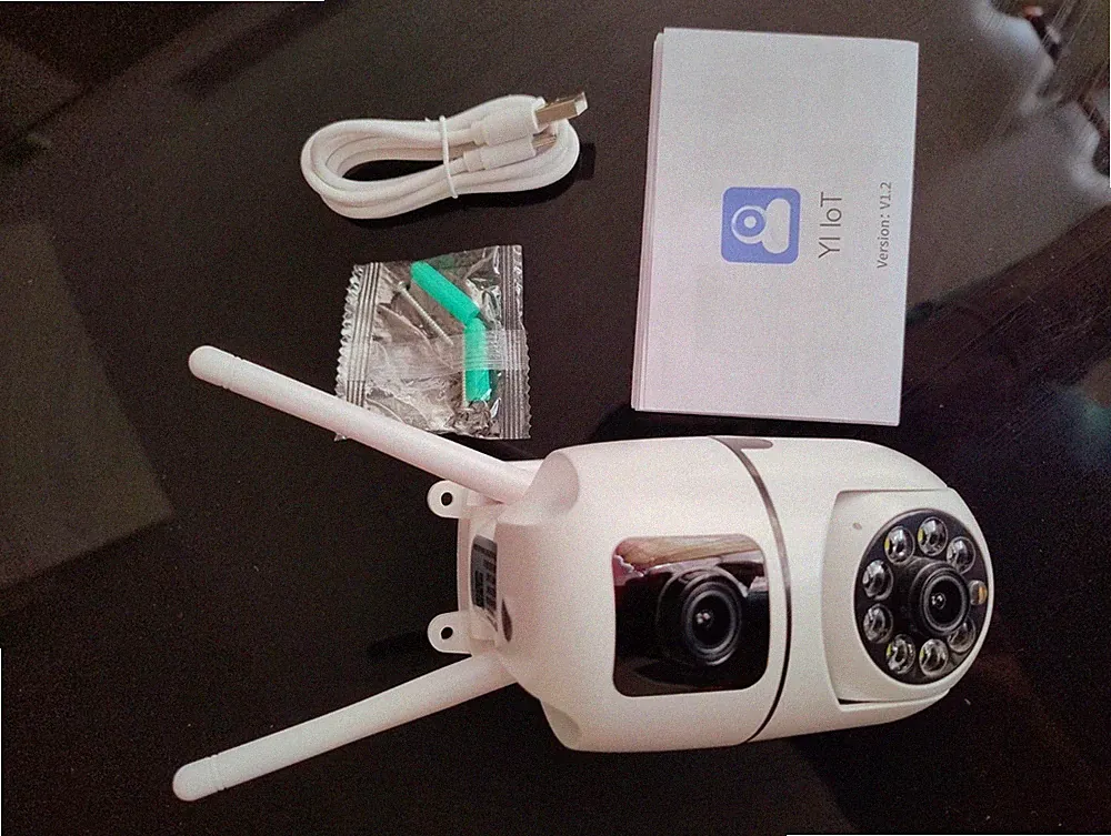 Yi iot Dual Lens Überwachungskamera 2304x1296P HD Infrarot Nachtsicht WLAN 2,4GHz
