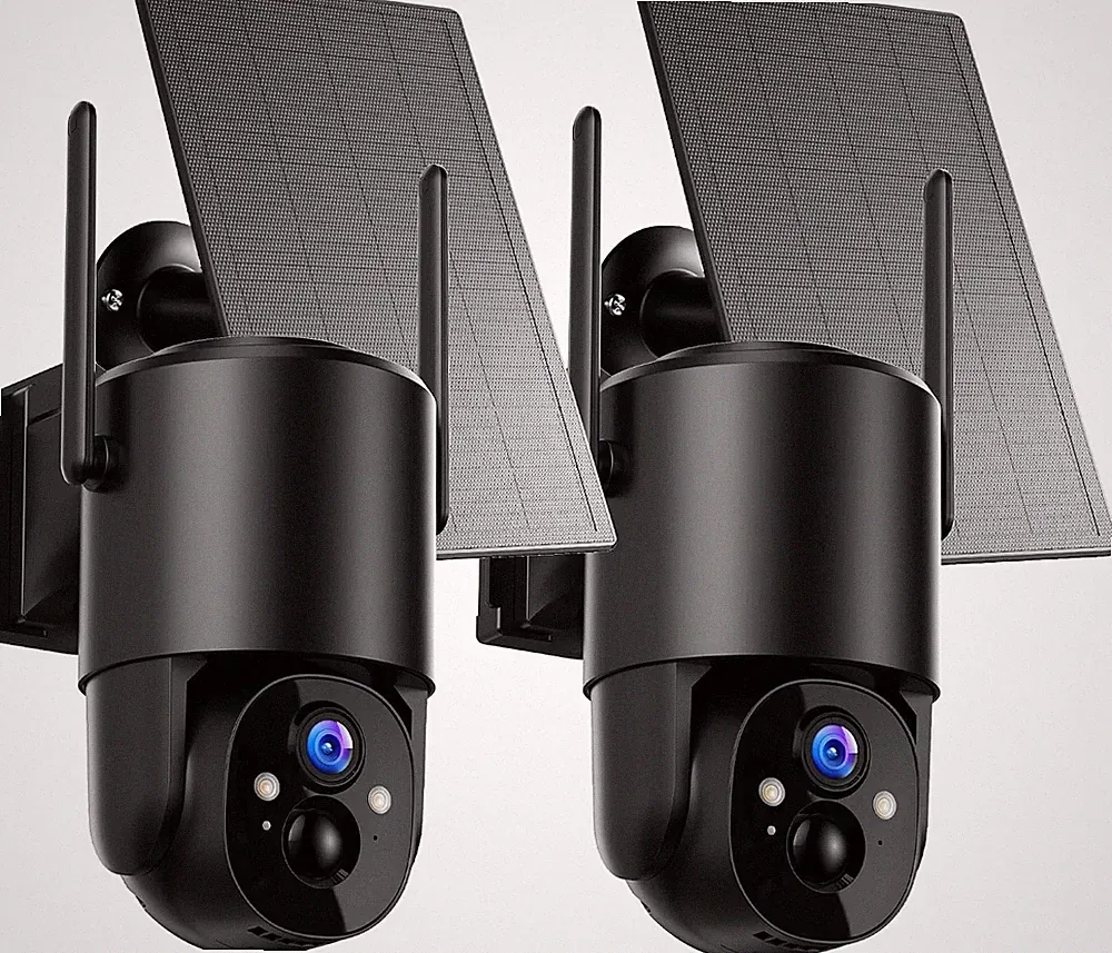 YUPBOE Überwachungskamera 360 PTZ 3MP Nachtsicht WLAN Außenkamera 2er Set